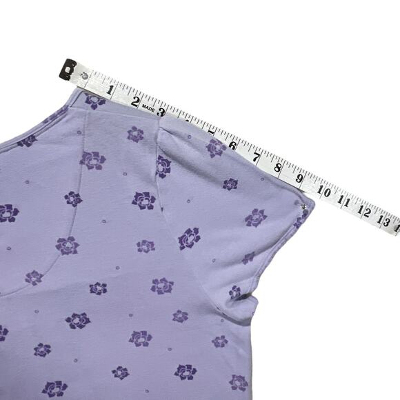 Croft & Barrow Intimates Short Sleeve Purple Lavender Floral Nightgown Medium - Picture 11 of 11